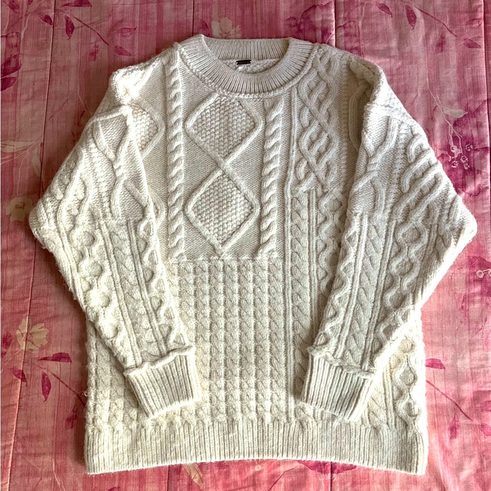 Free People Cable Knit Sweater XS